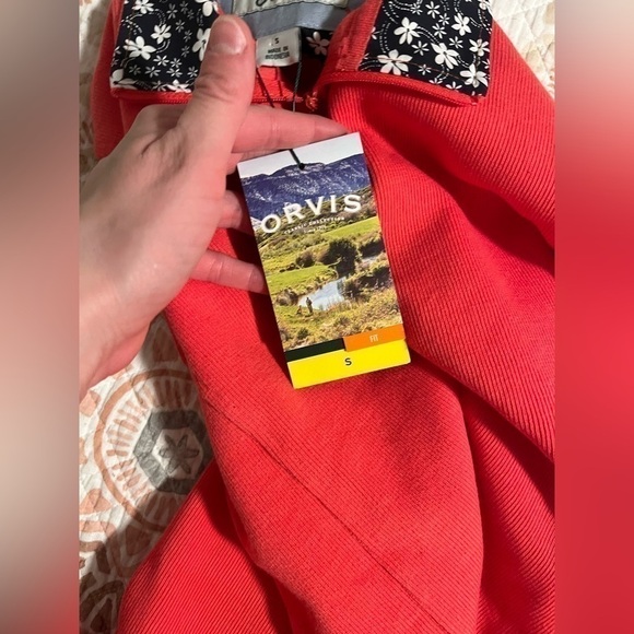 ORVIS NWT pink 1/4 Zip Pull over sweater Size Small - Picture 3 of 6